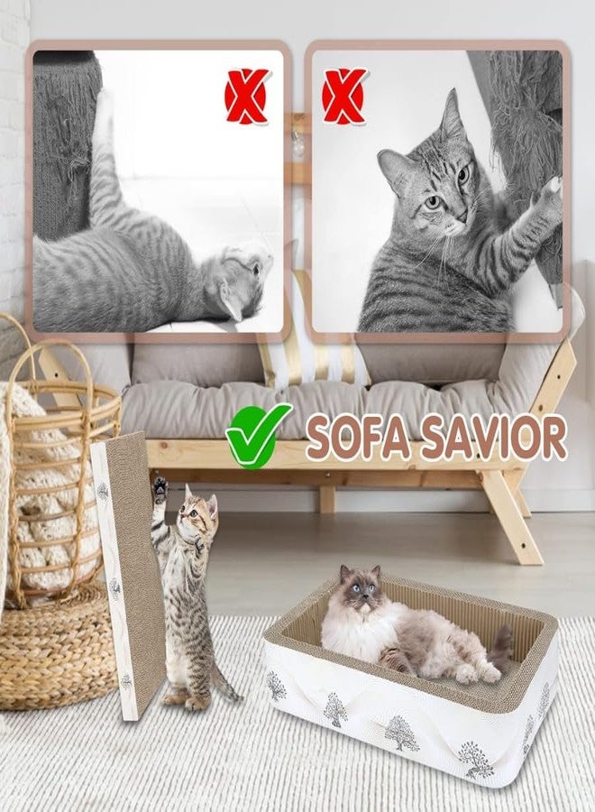 KittuPet سرير كيتو بيت المستطيل للخدش للقطط - سرير من الكرتون المقوى، هيكل من مادة ABS، خدوش للقطط المنزلية والقطط الصغيرة - ركن خدش للقطط، وسادة خدش للقطط - وعاء خدش للقطط - Image 2